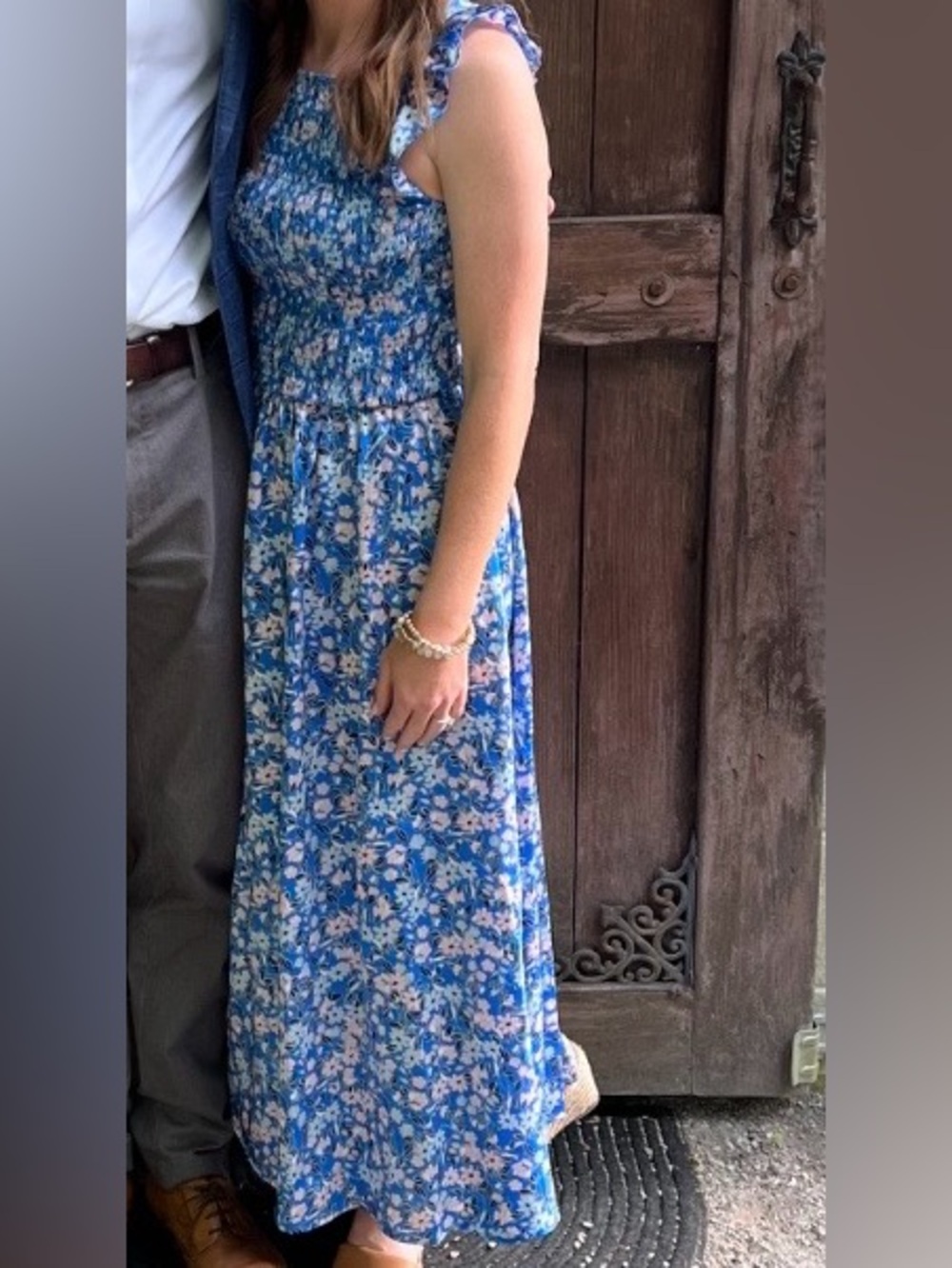 Melloday Blue Floral Maxi Dress
